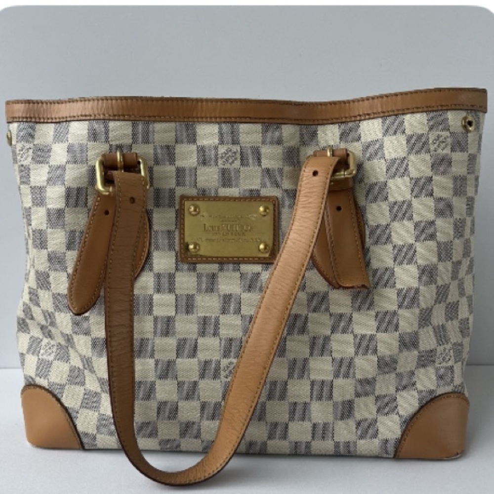 Luxurious Checkered LV Tote Bag - Brown and Cream